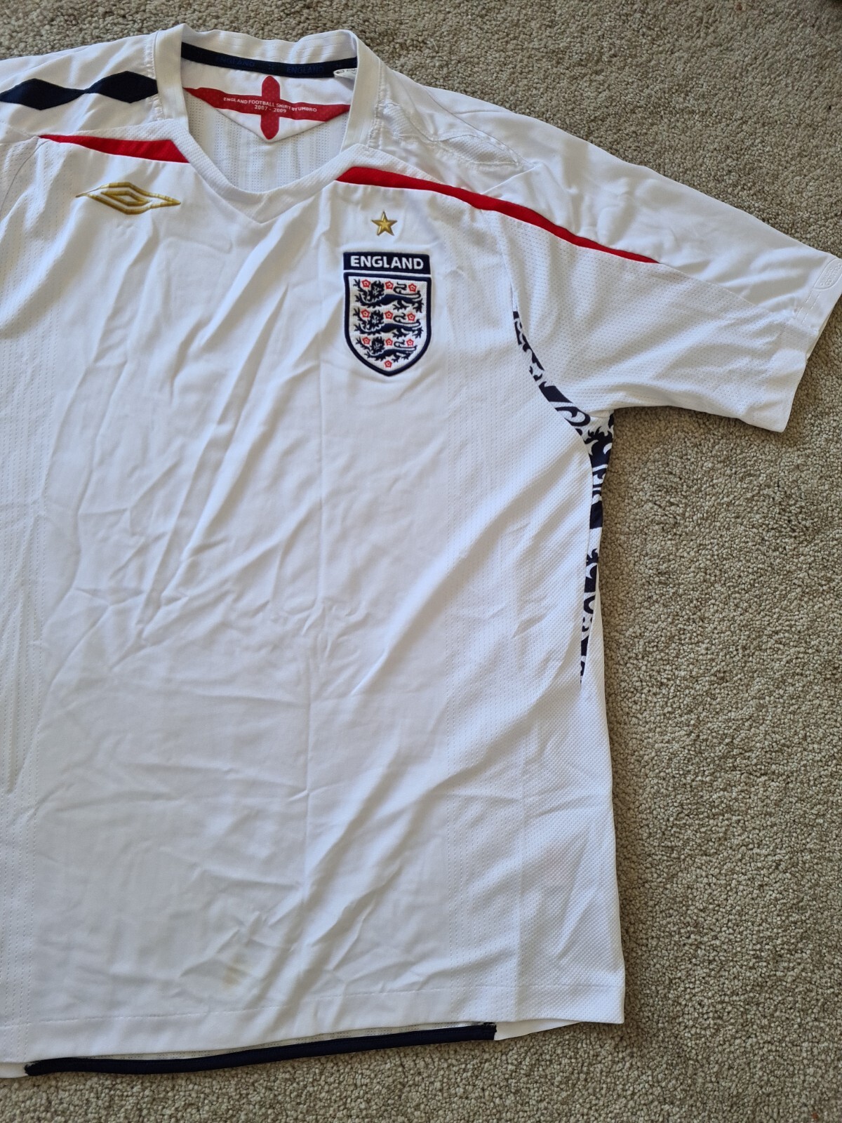 Mems Umbro Size L England Football Top White eBay
