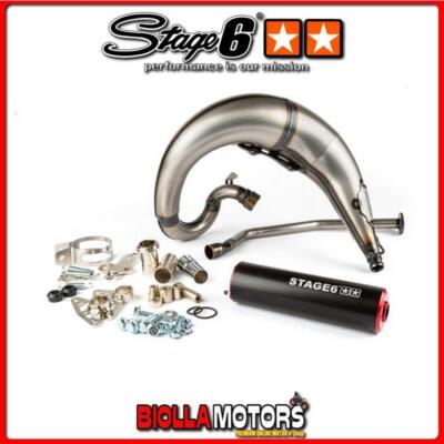 S6-9119301/RE Auspuff Stage6 Streetrace Hochmontage CNC rot/schwarz DERBI D