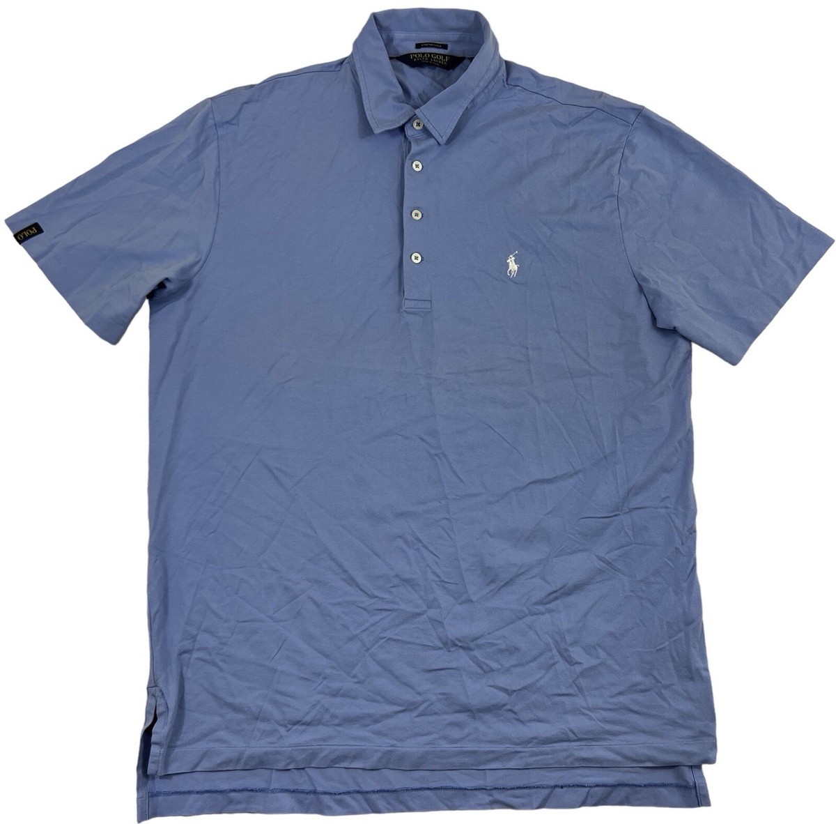 Polo Golf Ralph Lauren Stretch Lisle Men Blue Short Sleeve Shirt