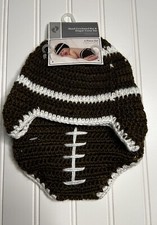 Football Hand Crocheted Hat and Diaper Cover Set Newborn NEW NWT 0-9 Months GA2