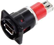 Switchcraft EHFWX2BXPKG Crosswired Firewire Female FT Panel Mount Jack, Black