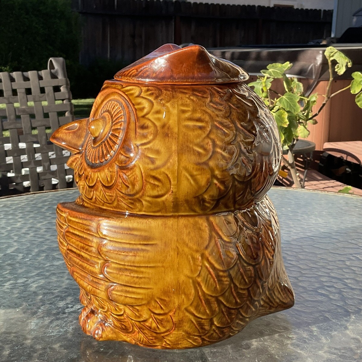 Zoologist y Owl (旧ボトル)最終値下げ Vintage 1960s McCoy Pottery #204 USA Brown Owl Cookie Jar Detailed