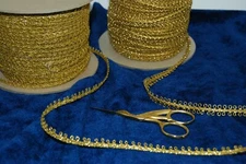 Gold or Silver Picot loop metallic braid trims sold by the yard- see variations