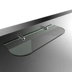 Acrylic Shelves Wall Mounted Straight Shelf Chrome Supports - Curved Edges