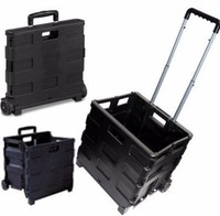 Shopping Cart With Wheels Folding Large Storage Portable Laundry Cart Black Shopping Cart With Wheels Folding Large Storage Portable Laundry Cart Black