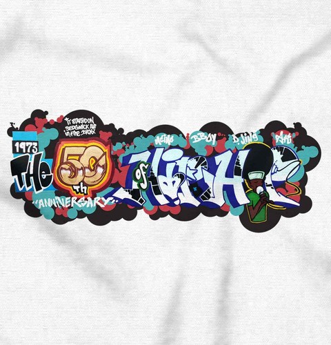 The 50th Anniversary of Hip Hop MC Graffiti Womens or Mens Crewneck T Shirt Tee - Picture 2 of 8