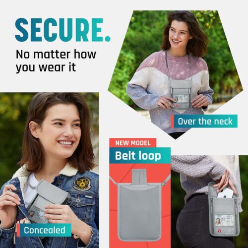 Travel Neck Wallet with RFID Blocking passport holderl for Men / Women - Supe... - Picture 3 of 7