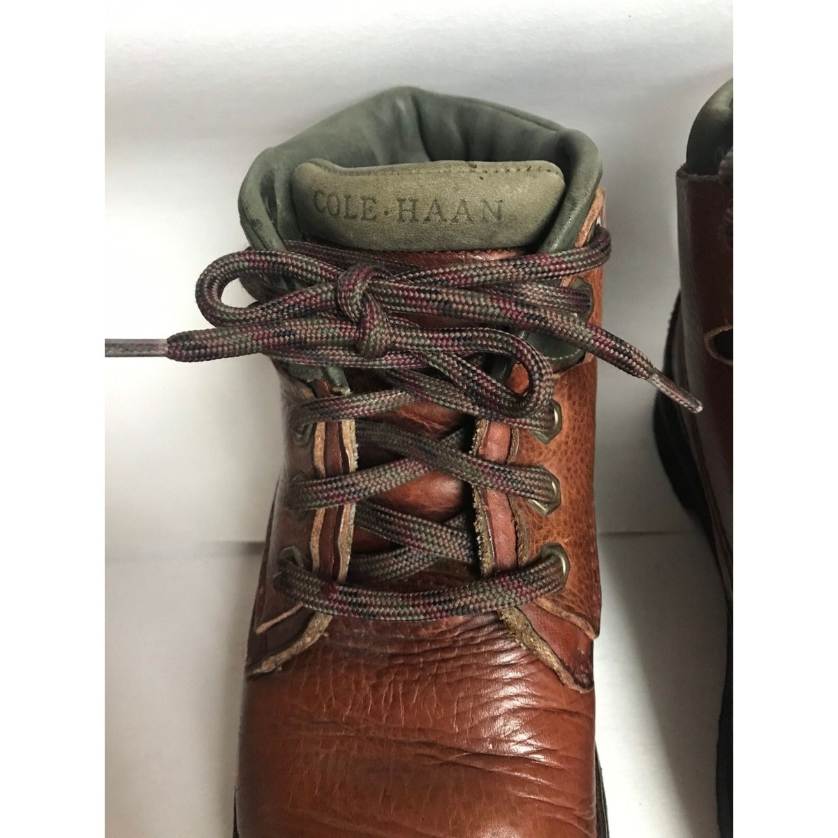 Cole Haan Ankle Boots Size 6 Brown Leather With Hunter Green  display picture 2