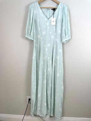 NEW $89 SOMETHING NAVY Womens Small Maxi Dress Etch Flowers Short Sleeve |  eBay
