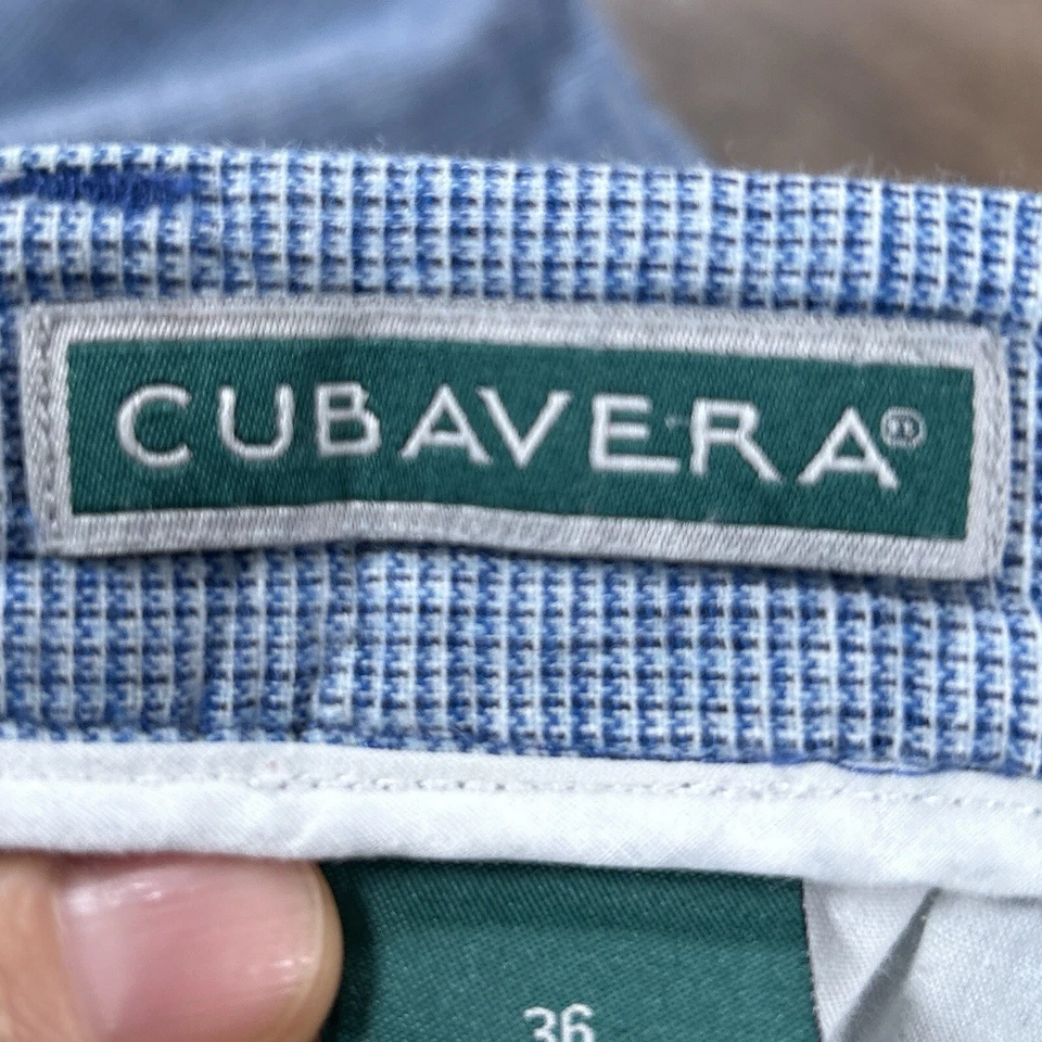 Pantalones Cortos Cubavera Para Hombre 36 Azul Lino Mezcla Algodón Chino Ligero Verano Foto 3 de 4