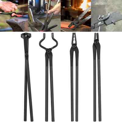 Knife Making Tongs Set Tools Blacksmith Bladesmith Tong Vise Anvil Forge 4PCs