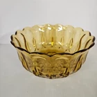 Anchor Hocking Fairfield Large Amber Salad/Fruit/Dessert Scalloped Bowl Vintage