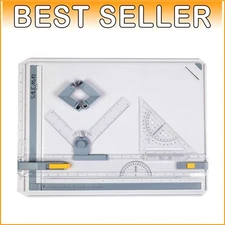 Complete Inch Scale Drafting Table with Protractor and Anti-Slip Support