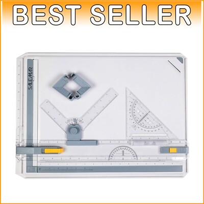 Complete Inch Scale Drafting Table with Protractor and Anti-Slip Support---