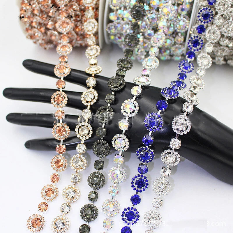 5 Yard Crystal Diamante Rhinestone Chain Trim Applique Wedding Sewing Craft DIY - Image 4 of 4