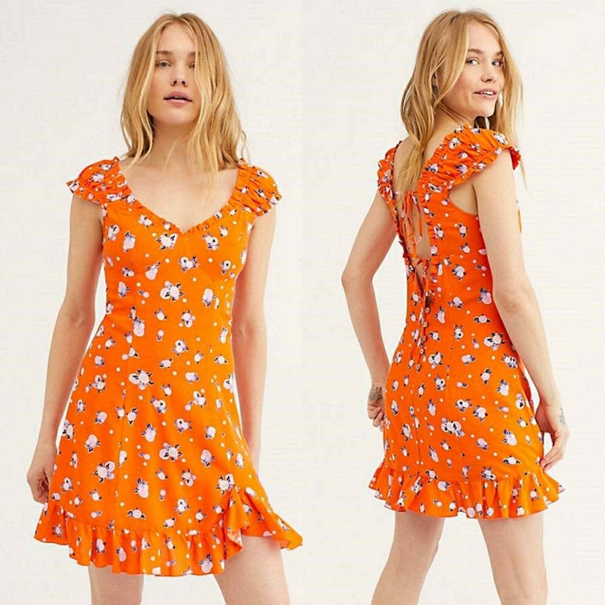 free people like a lady dress Printed Mini by People, Orange, L fall24drop2