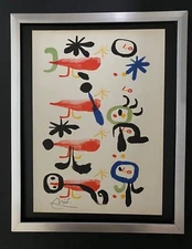 🔥Joan Miro | Vintage 1958 Signed Colorful Print | Mounted and Framed | Buy Now!