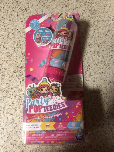 Party Popteenies - Double Surprise Popper, with Confetti, Collectible Mini Doll