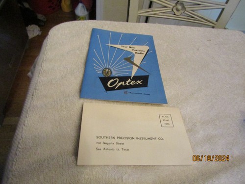 Vintage Optex Six Transistor Portable Radio Superheterodyne w Box Paperwork 50s - Picture 17 of 19