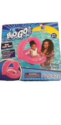 H2O Go! PINK Baby Care Seat Pool Float 50+ UPF Protection Removable Sun Shade 