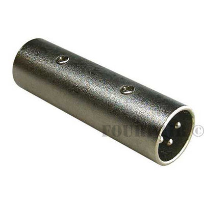 3-Pin XLR Male to Male Plug Coupler Gender Changer Audio Microphone Mic Adapter