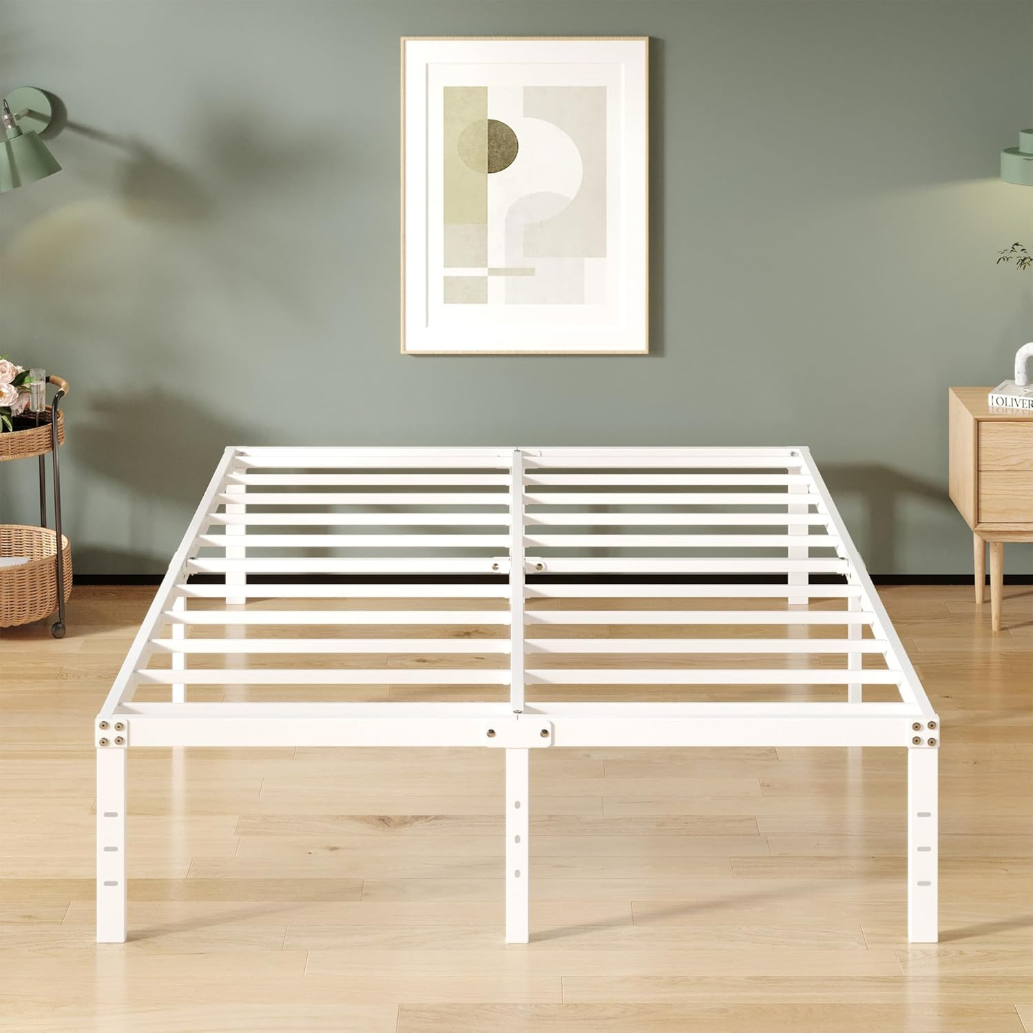 No Box Spring Need, Metal Platform Full Bed Fr