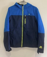 Zero Xposur Snowboard Ski Jacket Size Youth XL 18/20 Blue Neon Green EUC