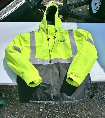 NEW PEPSI ZERO ZONE HIGHLY REFLECTIVE HOODED STADIUM COAT SIZE XL NEW IN BAG!