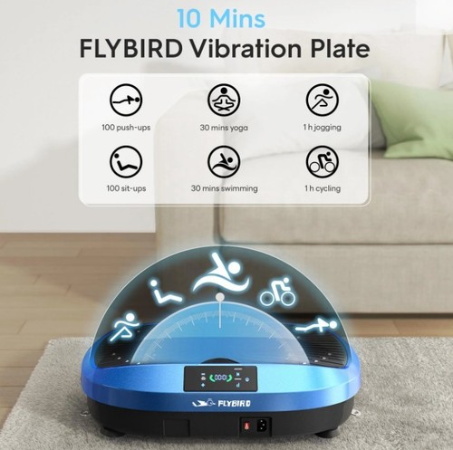 FLYBIRD Vibration Plate Exercise Full Workout Machine Lymphatic Drainage Blue - Picture 3 of 5
