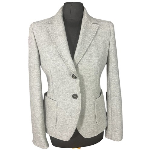 MAX MARA Weekend Ladies Grey Soft Virgin Wool Fitted Short Jacket Uk 10 Eu 38 - Picture 3 of 11