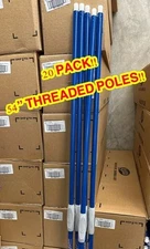 Quickie (20 PACK) 54” Handles/Poles - Threaded One End w/Center Plastic Grabber