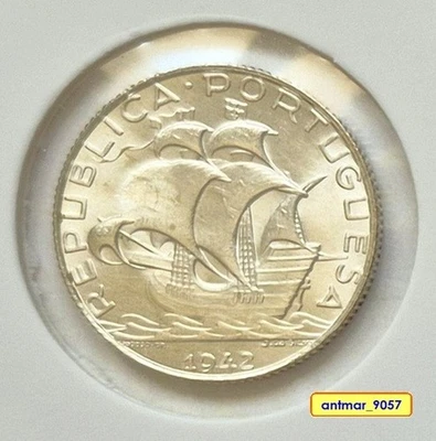 Portugal - 2,5 Escudos 1942 - 2,50 Argent - CARAVELLE - SHIP -** RAR **- * UNC * - Photo 1/2