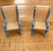 Fisher-Price Loving Family, Dollhouse, Armchairs Set Of 2, Blue And Tan