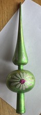 Vtg '60s Bradford Green Xmas Tree Topper Unbreakable Italy Glitter