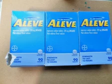 (3)Aleve Naproxen Sodium Pain/ Fever Reducer 270 Tablets EXP 10/2026+