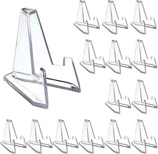 15 Packs Acrylic Easel Stands Clear Mini Coin Display Easel Holder Displaying