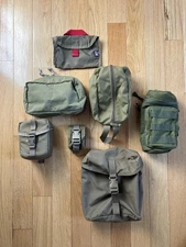 LOT of 7 Military Pouches COYOTE MOLLE II MYSTERY RANCH /EAGLE INDUSTRY /USGI