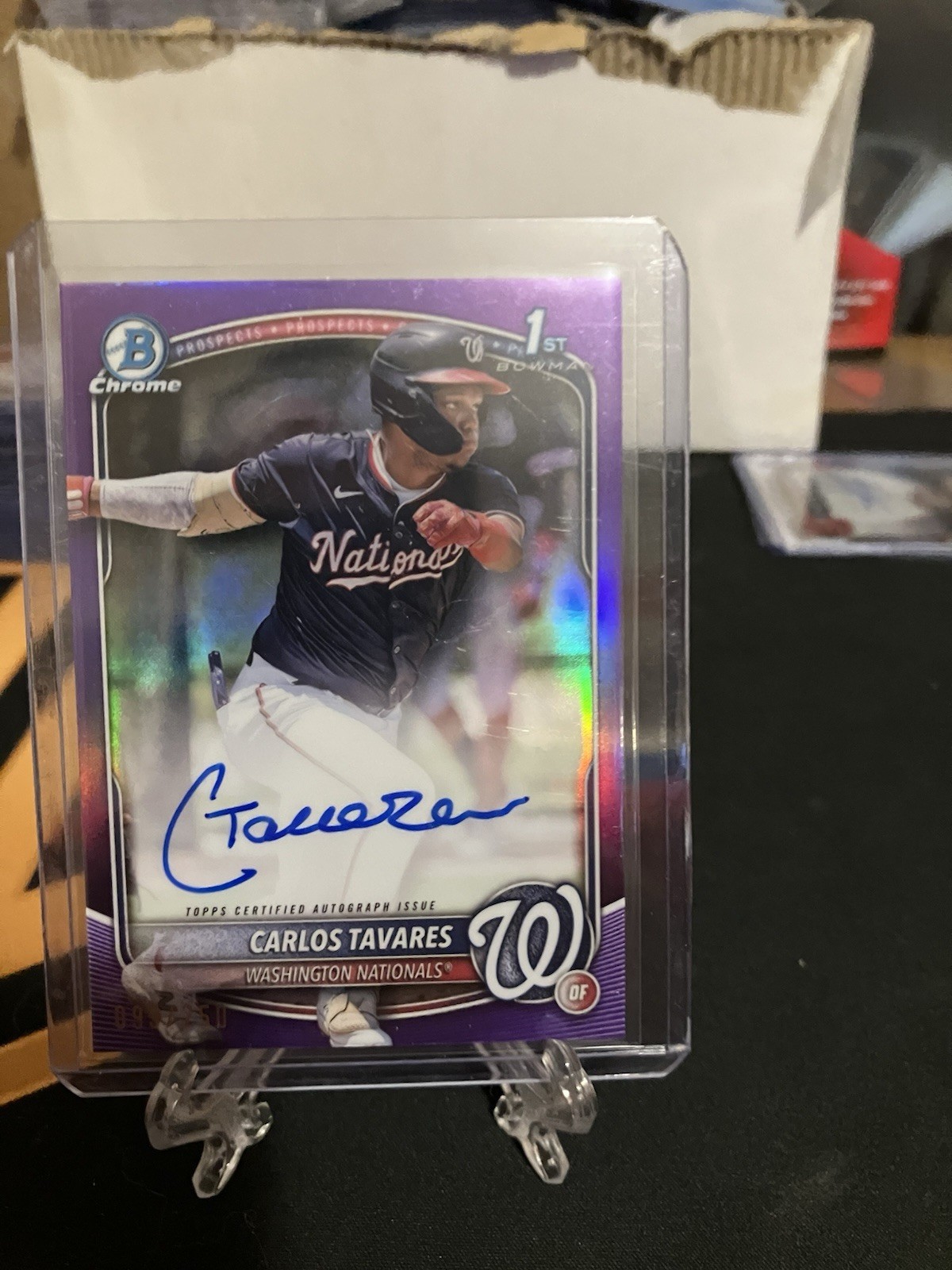 CARLOS TAVARES 2025 BOWMAN CHROME 1ST PURPLE REFRACTOR AUTO /250