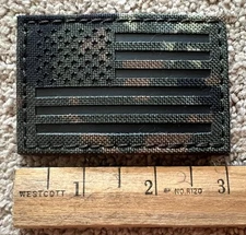 Flecktarn Camo 2x3 Inch US Flag Patch Non Reflective Non IR Hook And Loop