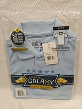 Authentic Galaxy School Uniform Polo, Blue, Size 7