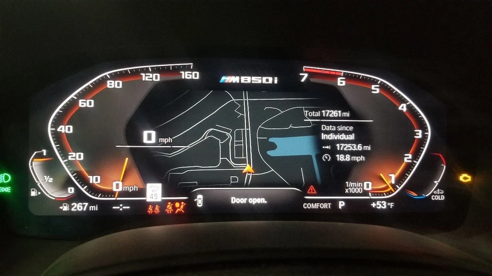 19 BMW M850I F91 4.4L PAINEL MEDIDOR DE INSTRUMENTOS VELOCÍMETRO 62109858602 - Imagem 4 de 4