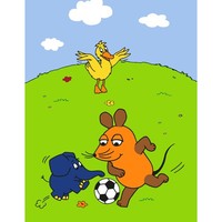 Kinderteppich Die Sendung Mit Der Maus FußBall | 100X133 Cm Teppich Spielteppich