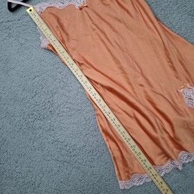 Vintage Victoria's Secret Coral Pink Lace Chemise Slip Dress Lingerie Sz M 