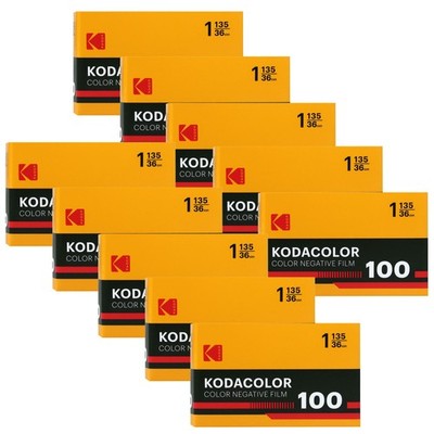 Kodak Kodacolor 100 Color Negative Film (35mm Roll Film, 36 Exposures) - 10 Pack