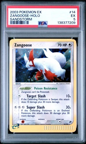 2003 POKEMON EX SANDSTORM #14 ZANGOOSE-HOLO PSA 5