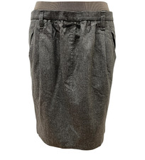 GUNEX by BRUNELLO CUCINELLI taglia DE 38 I 44 US 8 S 78% LANA 10% SETA gonna marrone