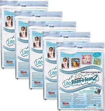Bulk Buy: Warm Company (5-Pack) Lite Steam A Seam 2 Double Stick Fusible Web...