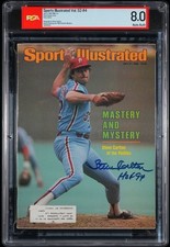 July 21, 1980 Steve Carlton Subscription Sports Illustrated Auto PSA 8.0