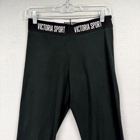 Victoria's Secret Sport Flare Yoga Pants Women Medium 28x33* Black Elastic Waist