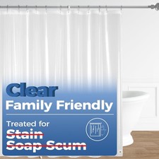 downluxe Clear Shower Curtain Liner, 72"W x 72"L Pack of 1 , 1. Clear-light